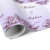 Bloemen Lila Bloemen Trouwpapier Cadeaupapier (Rol Hoek)