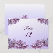 Bloemen Lila Bloemen Trouwtafel Nummer Briefkaart (Voorkant / Achterkant)