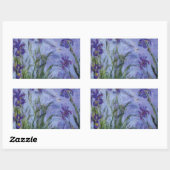  bloemen lila irissen 1917 Monet flora art Rechthoekige Sticker (Vel)