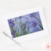  bloemen lila irissen 1917 Monet flora art Rechthoekige Sticker (Envelop)