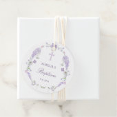 Bloemen Lila Lavendel Krans Doop Bedankjes Labels (In situ)