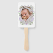 Bloemen Lila Lavendel Lijst doop Handwaaier (Achterkant)