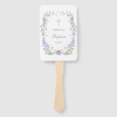 Bloemen Lila Lavendel Lijst doop Handwaaier (Voorkant)