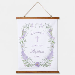 Bloemen Lila Lavendel Lijst Doop Welkom Hangend Wandkleed