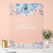 Bloemen Lila Photo Booth Vrijgezellenfeest Acryl Bord (Huwelijk)