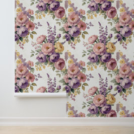 Bloemen Lila & Roze Peel en Stick Behang