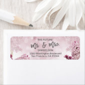 Bloemen Lila toekomst Mr. & Mrs. Trouwadres Etiket (Insitu)