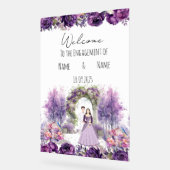 Bloemen lila Verloving teken Acryl Bord (Hoek)