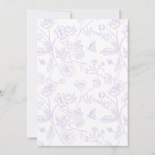 Bloemen Lila Wild & Onederful 1e Verjaardag Kaart (Achterkant)