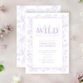 Bloemen Lila Wild & Onederful 1e Verjaardag Kaart