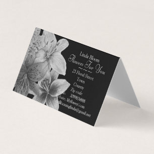 bloemen Lilies floristen voor zwart-wit kunstontwe Visitekaartje