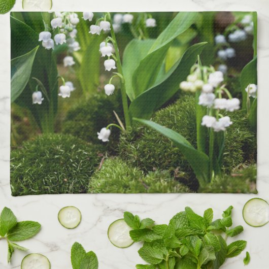 Bloemen | Lily van de Valley Zweden Theedoek (Gevouwen)