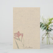  bloemen Linen Stationery Briefpapier (Staand voorkant)