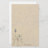  bloemen Linen Stationery Briefpapier (Voorkant / Achterkant)