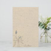  bloemen Linen Stationery Briefpapier (Staand voorkant)
