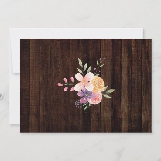 Bloemen Lingerie Douche Nodig Bruids Party Hout Kaart (Achterkant)