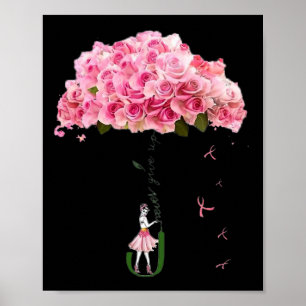 Bloemen Lint Borstkanker Bewustzijn Strijdster Vro Poster