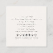 Bloemen logo, handgemaakt met love milk wit vierkante visitekaartje (Achterkant)