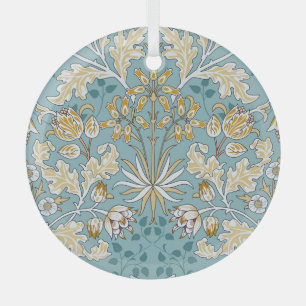  bloemen, loof naadloos lichtblauw patte glas ornament