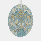  bloemen, loof naadloos lichtblauw patte glas ornament (Voorkant Rechts)