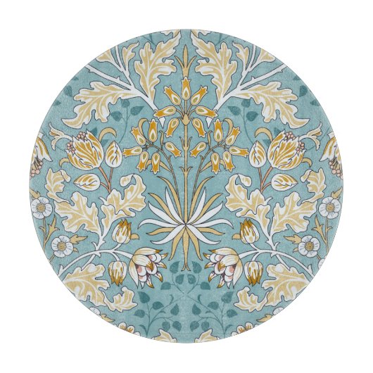  bloemen, loof naadloos lichtblauw patte snijplank (Voorkant)