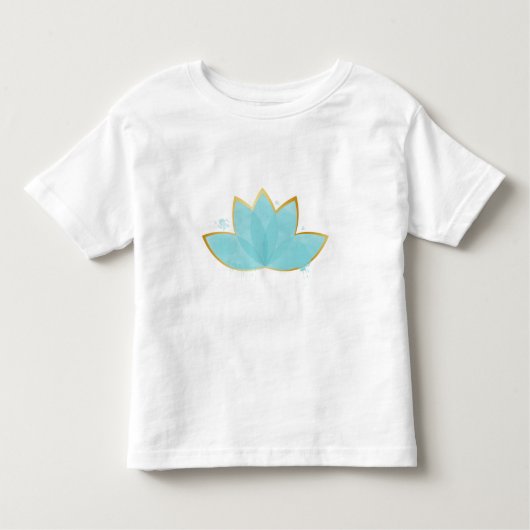 Bloemen Lotus Zeeschuim Blauw & Faux Gold Kinder Shirts (Voorkant)