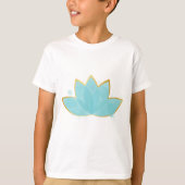 Bloemen Lotus Zeeschuim Blauw & Faux Gold T-shirt (Voorkant)