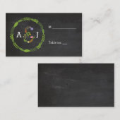 Bloemen LOVE Letters Rustieke bruiloft escort Kaar Plaatskaartje (Voorkant / Achterkant)