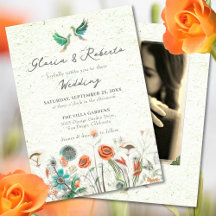 Bloemen Lovebirds met foto Mexicaanse bruiloft