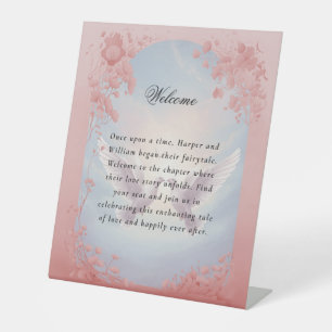 Bloemen Lovebirds welkom bruiloft Reclamebord Met Voetstuk