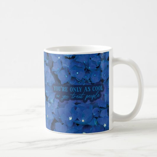 Bloemen Lover Blue Hydrangea Inspirerend Quote Koffiemok (Rechts)