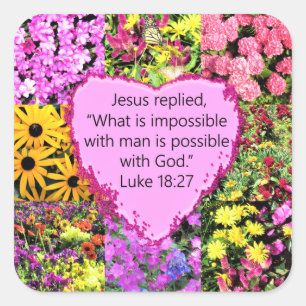  BLOEMEN LUCAS 18:27 VIERKANTE STICKER