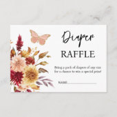 Bloemen Luier Raffle Herfst Baby shower Informatiekaartje (Voorkant)