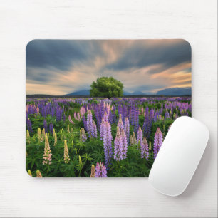 Bloemen Lupine Field in Nieuw-Zeeland Muismat