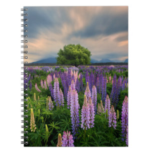 Bloemen   Lupine Field in Nieuw-Zeeland Notitieboek