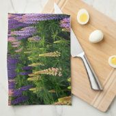 Bloemen | Lupine Field in Nieuw-Zeeland Theedoek (Quarter Fold)