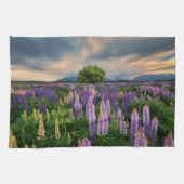 Bloemen | Lupine Field in Nieuw-Zeeland Theedoek (Horizontaal)