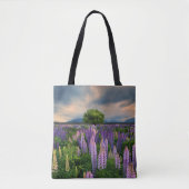 Bloemen | Lupine Field in Nieuw-Zeeland Tote Bag (Voorkant)