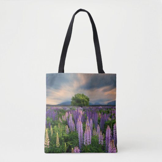 Bloemen | Lupine Field in Nieuw-Zeeland Tote Bag (Voorkant)