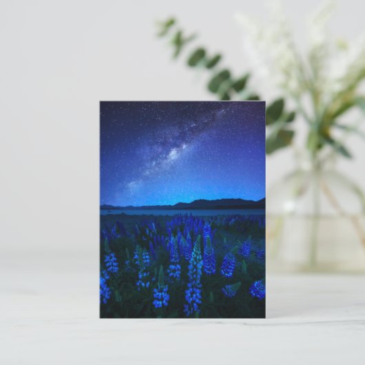 Bloemen | Lupines bloeien bij het Night Lake Tekap Briefkaart (Staand voorkant)