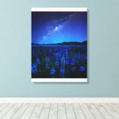 Bloemen | Lupines bloeien bij het Night Lake Tekap Canvas Afdruk (Insitu (Houten vloer))