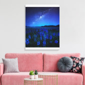 Bloemen | Lupines bloeien bij het Night Lake Tekap Canvas Afdruk (Insitu (Woonkamer))