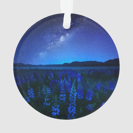 Bloemen | Lupines bloeien bij het Night Lake Tekap Ornament (achterkant)