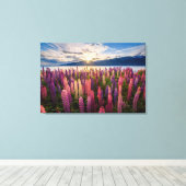 Bloemen | Lupines Nieuw-Zeeland Canvas Afdruk (Insitu (Houten vloer))