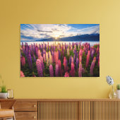 Bloemen | Lupines Nieuw-Zeeland Canvas Afdruk (Insitu (Woonkamer))