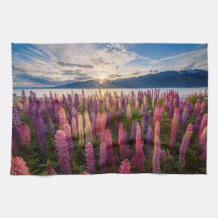Bloemen   Lupines Nieuw-Zeeland Theedoek