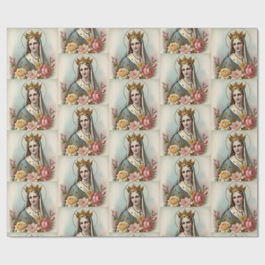  Bloemen Maagd Maria Gift Wrapping Papier (Vlak)
