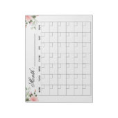 Bloemen - Maandelijkse kalender Planner Notitieblok (Linkerzijde)