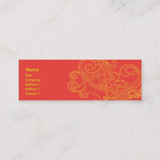 Bloemen Mager Patroon - Mini Visitekaartje (Voorkant)