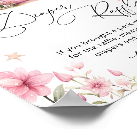 Bloemen Magische Fairy Tuin Luier Raffle Poster (Hoek)